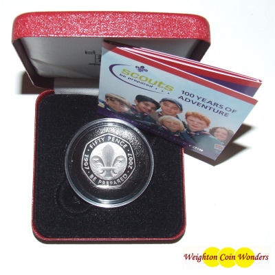 2007 Silver Proof 50p - Scouting Centenary